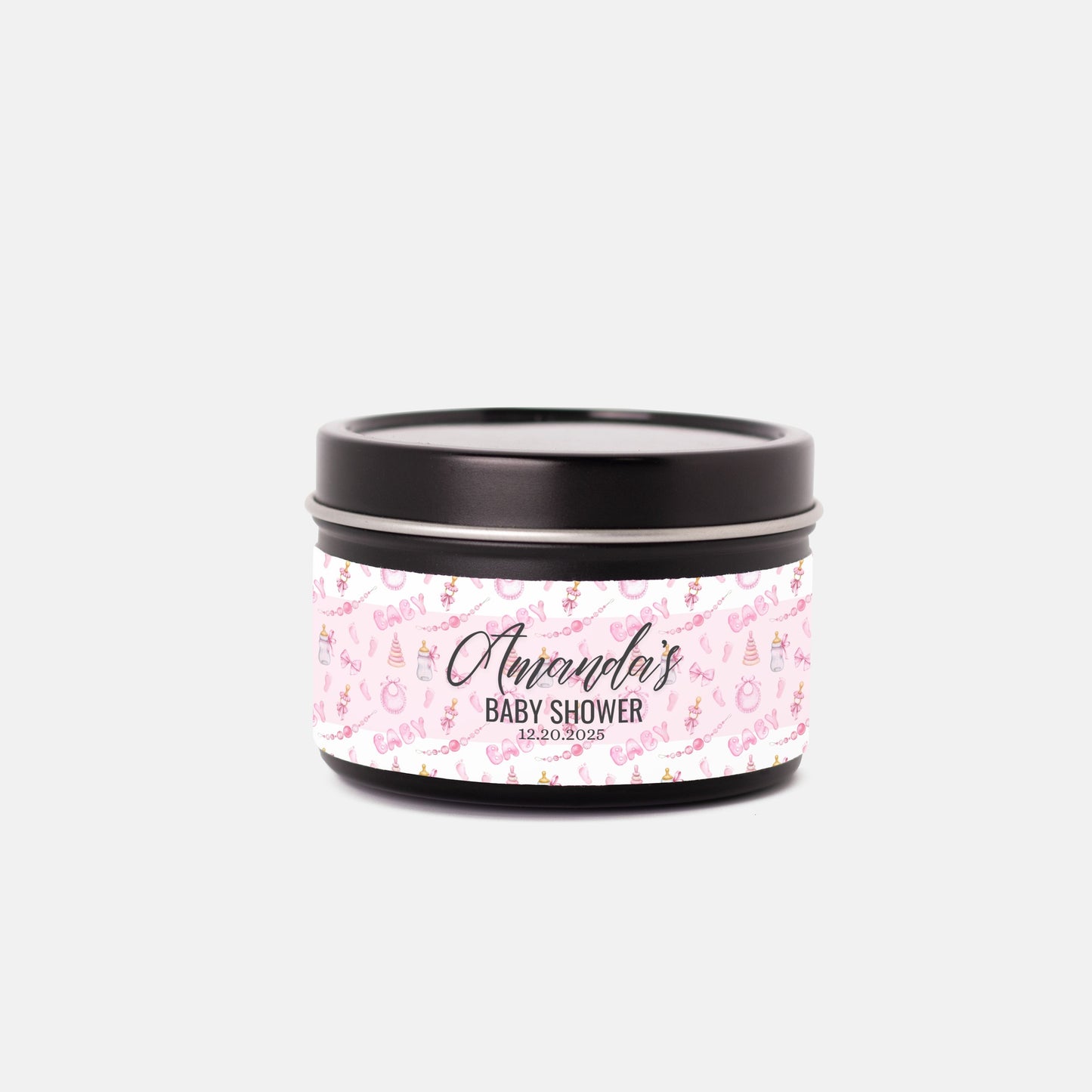 Personalized Baby Shower Candle Favors - Tin 4oz