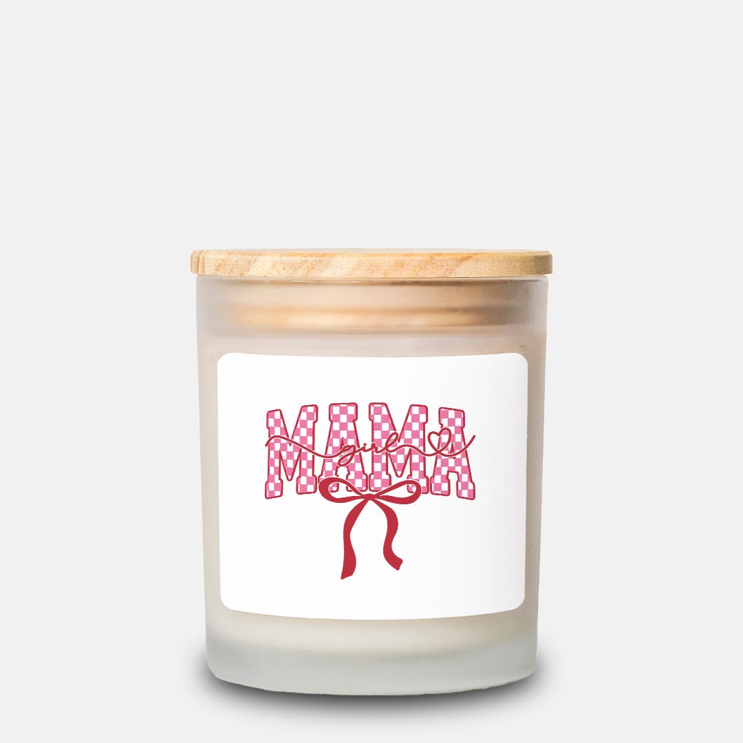 Checkered Girl Mama Candle in Frosted Glass (11oz)