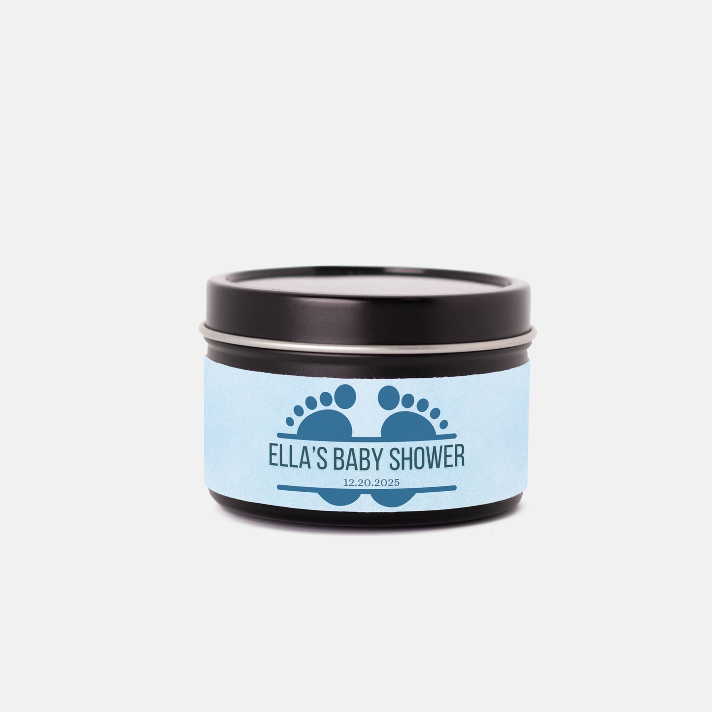 Personalized Baby Feet Baby Shower Candle Favors - Tin 4oz