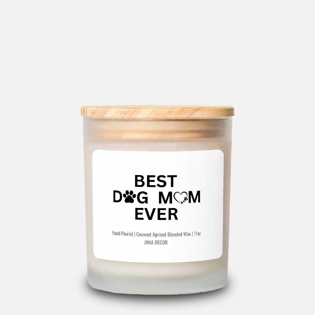 Best Dog Mom Ever Candle in Frosted Glass (11 oz)