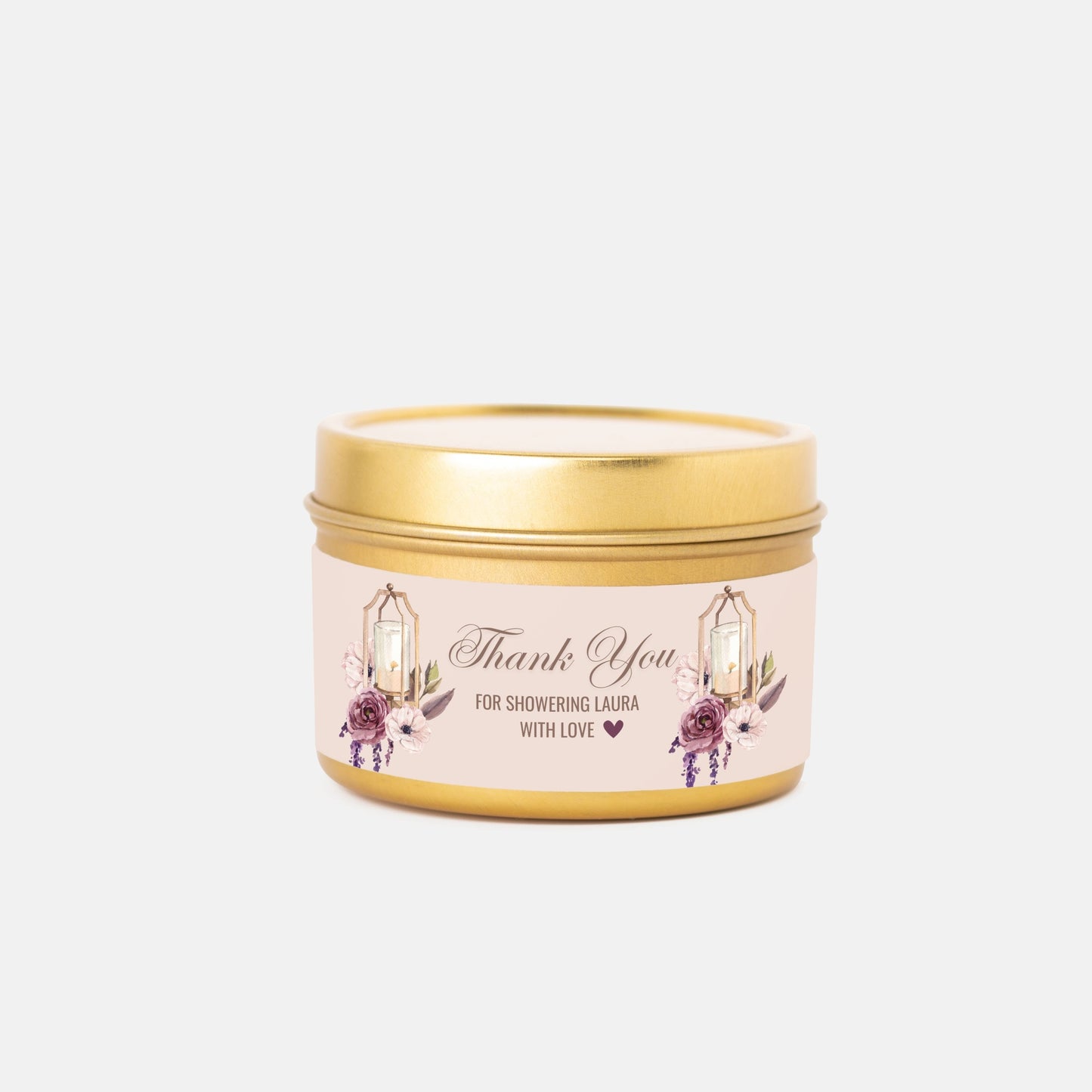 Personalized Bohemian Lantern Themed Bridal Shower Candle Favor - Tin 4oz