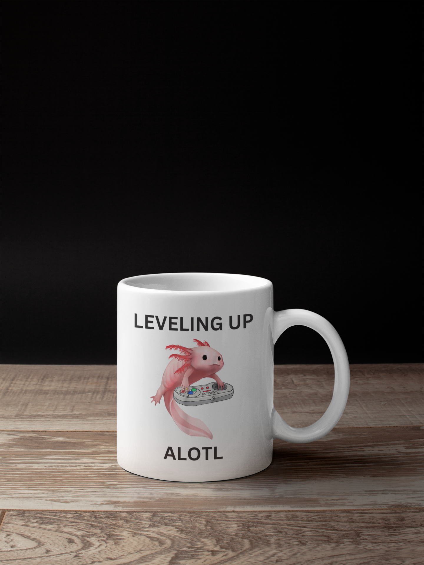 Leveling Up Alotl - Axolotl Gaming Ceramic Coffee Mug