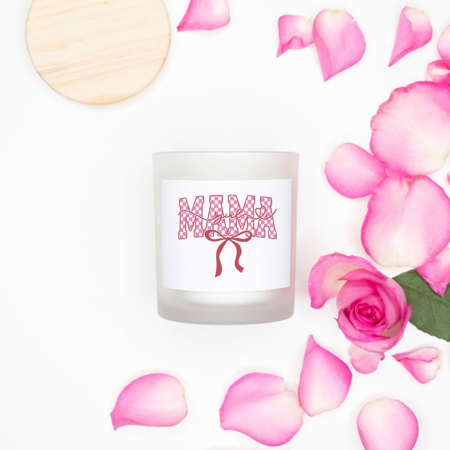 Checkered Girl Mama Candle in Frosted Glass (11oz)