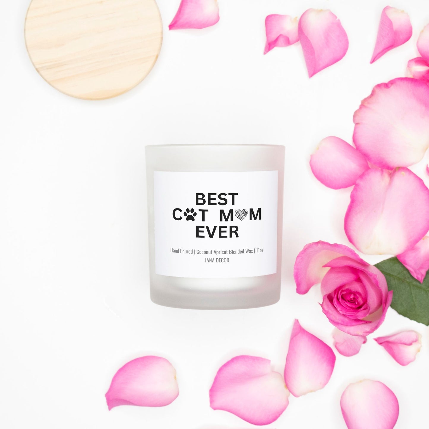 Best Cat Mom Ever Candle in Frosted Glass (11oz)