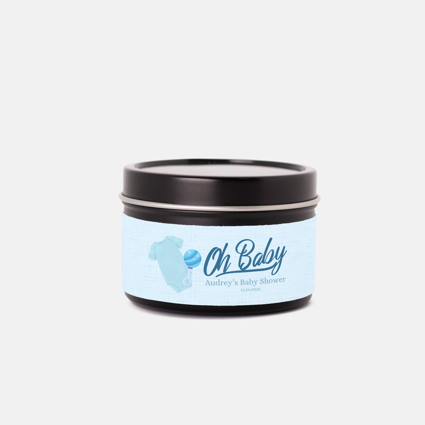 Personalized Oh Baby Shower Candle Favors - Tin 4oz