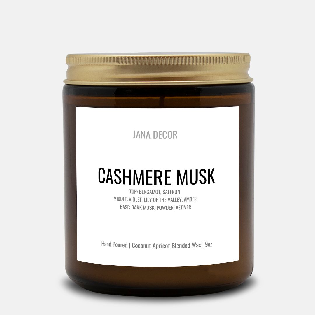 Cashmere Musk Candle in Amber Jar
