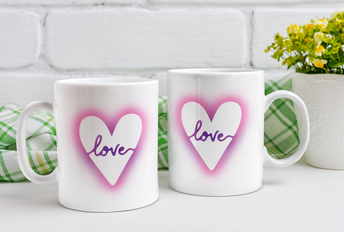Neon Love Ceramic Coffee Mug