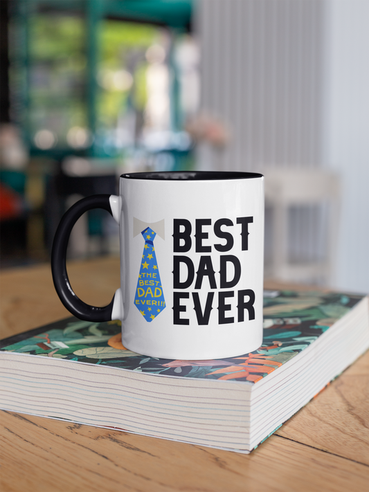 Best Dad Ever - Accent Ceramic Coffee Mug