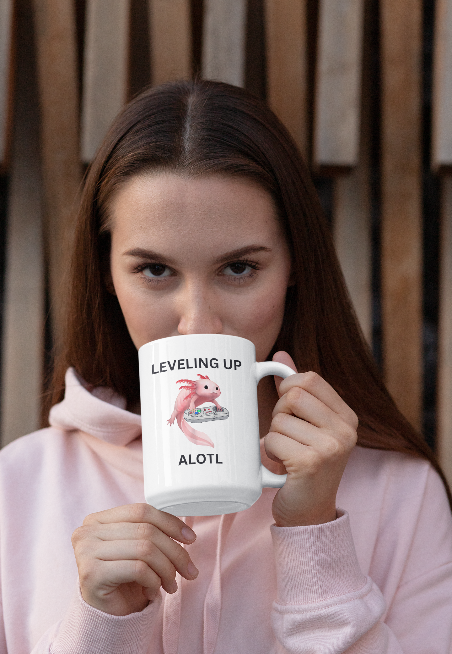 Leveling Up Alotl - Axolotl Gaming Ceramic Coffee Mug