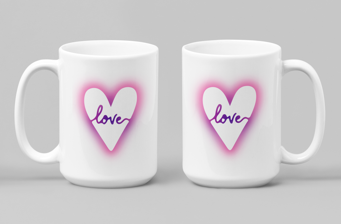 Neon Love Ceramic Coffee Mug