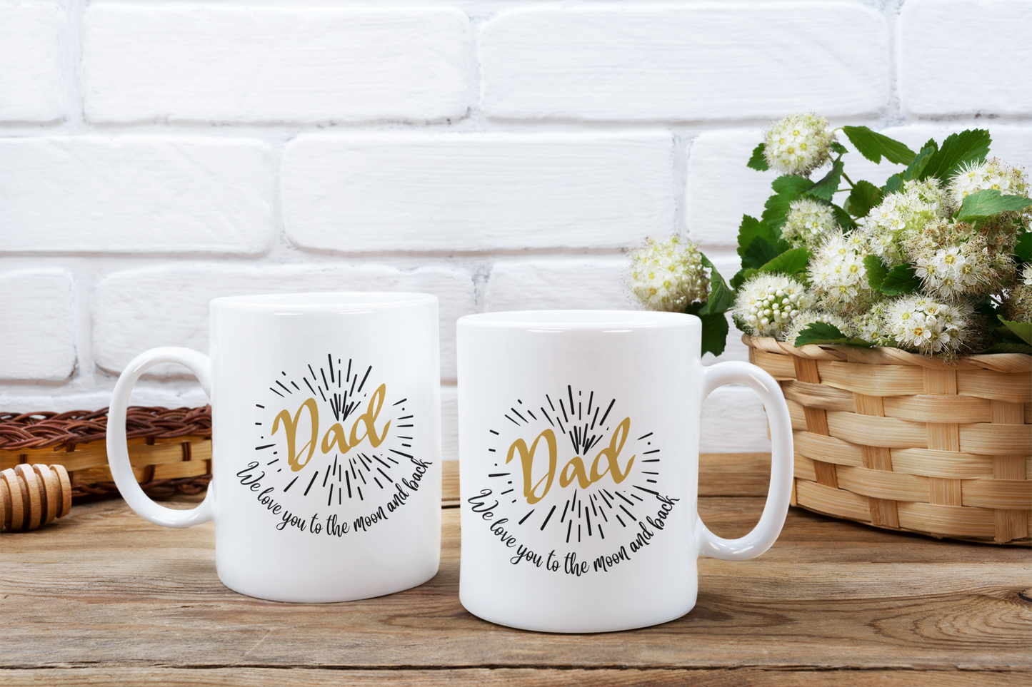 Dad We Love You to the Moon and Back - Ceramic Coffee Mug