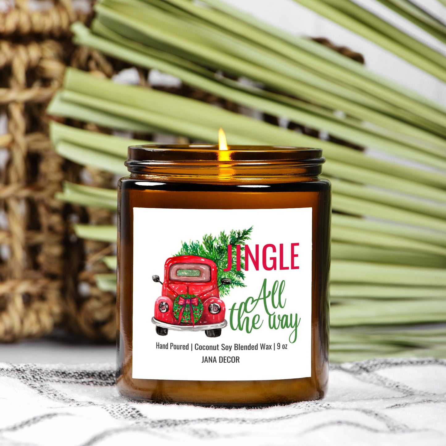 Jingle All the Way Christmas Candle - Amber Jar 9oz