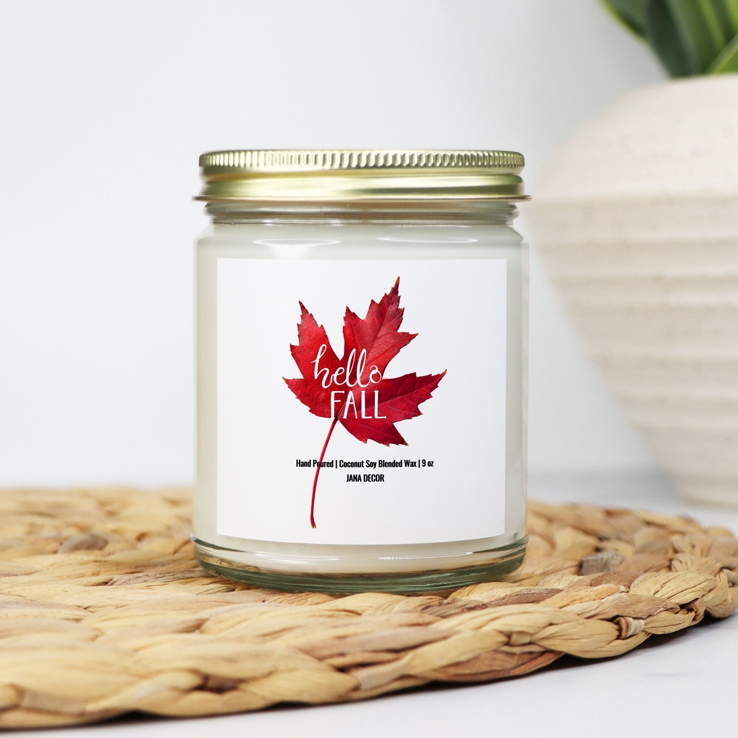 Hello Fall - Clear Jar Candle 9oz