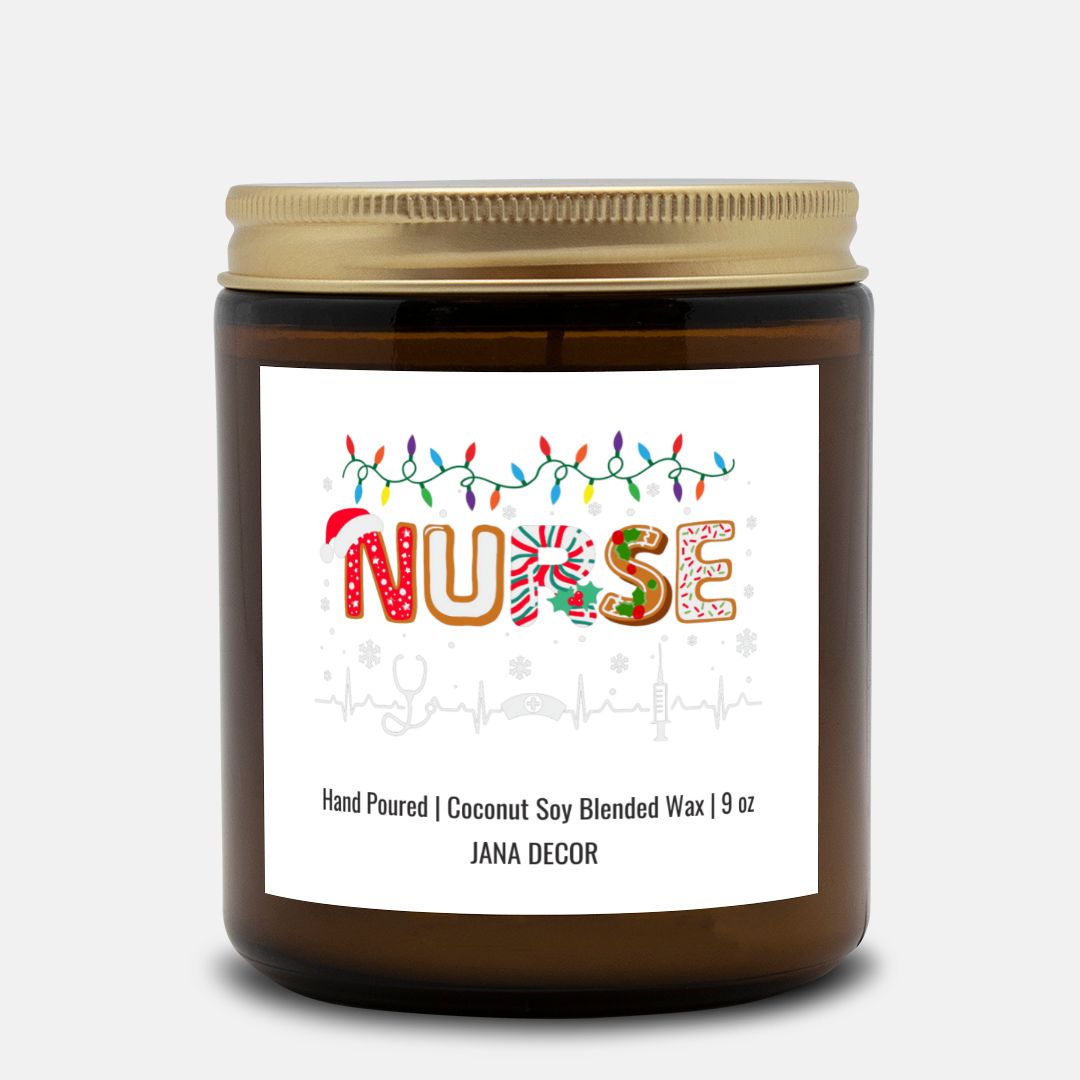 Nurse Christmas Candle - Amber Jar 9oz