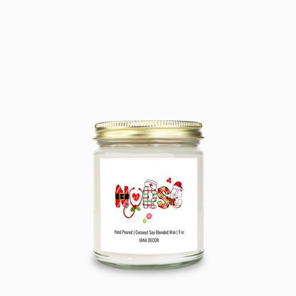 Nurse Christmas Candle - Clear Jar 9oz