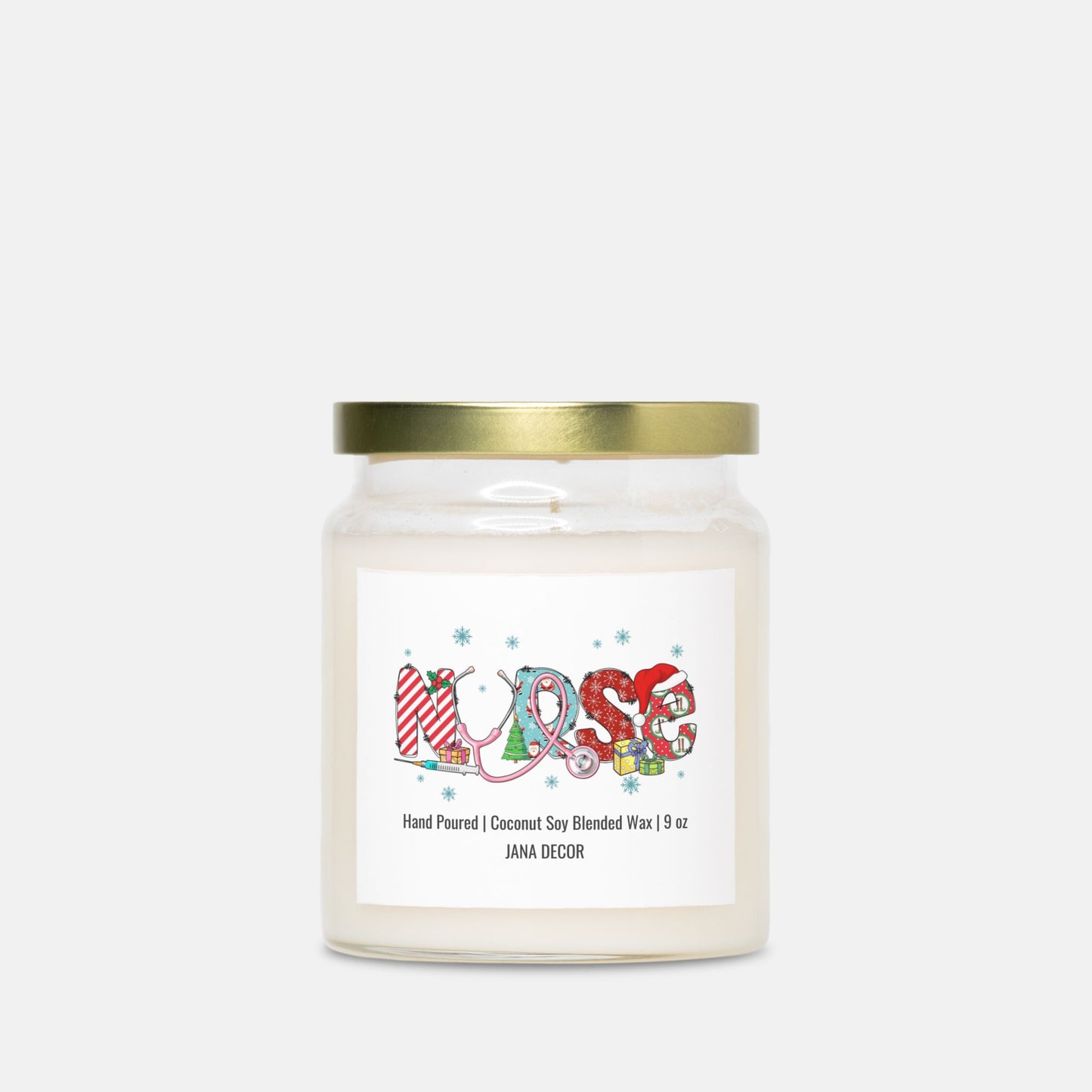 Nurse Christmas Candle - Apothecary Jar 9oz