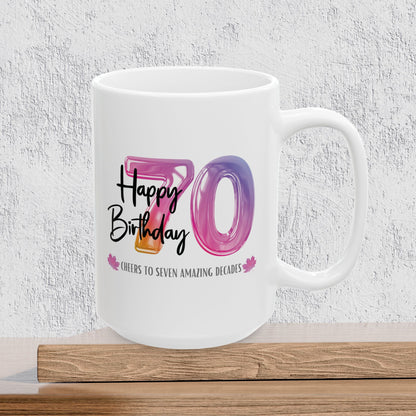 Happy 70th Birthday - Ceramic Coffee Mug