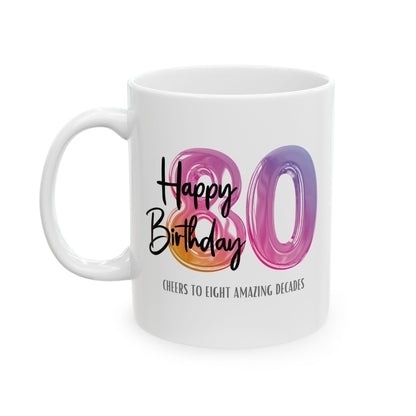 Happy 80th Birthday - Ceramic Coffee Mug