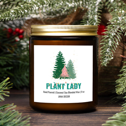 Plant Lady Christmas Candle - Amber Jar 9oz