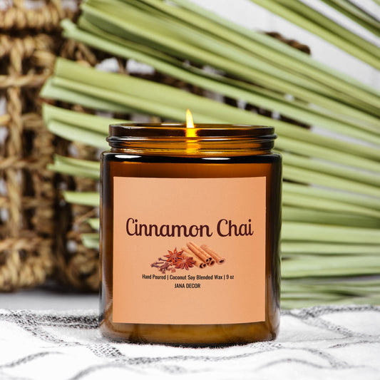 Cinnamon Chai Candle - Amber Jar 9oz