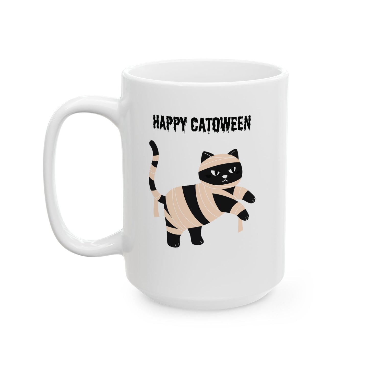 Happy Catoween Halloween Ceramic Mug (11oz, 15oz)