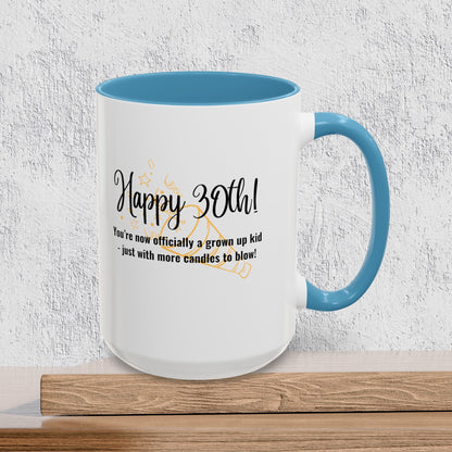 Happy 30th Birthday - Accent Ceramic Coffee Mug