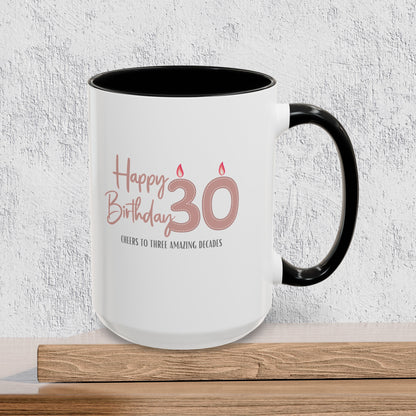 Happy 30th Birthday - Accent Ceramic Coffee Mug