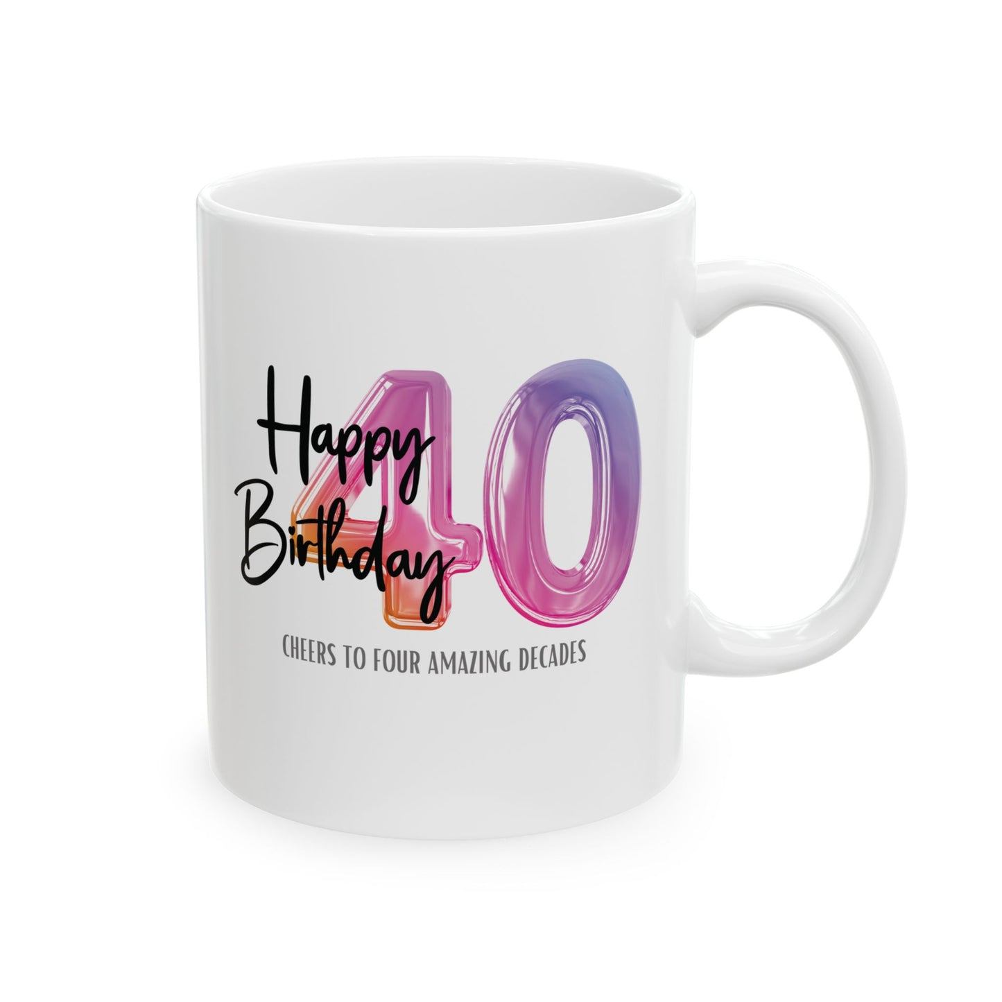 Happy 40th Birthday - Ceramic Coffee Mug