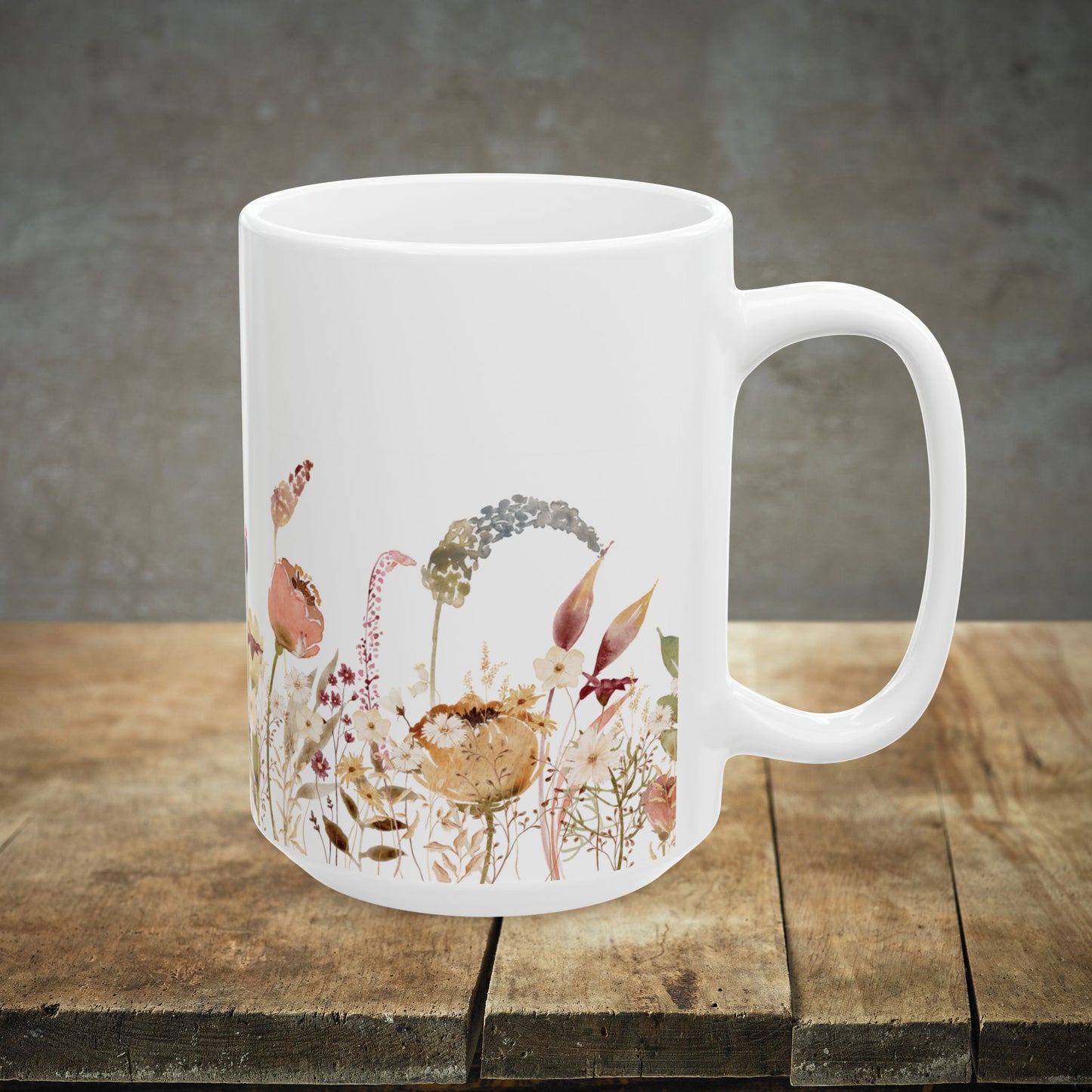 Fall Florals - Ceramic Mug, (11oz, 15oz)