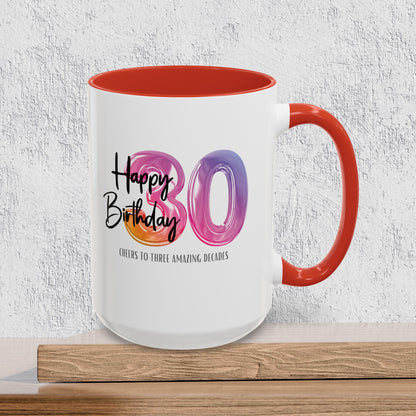 Happy 30th Birthday - Accent Ceramic Coffee Mug