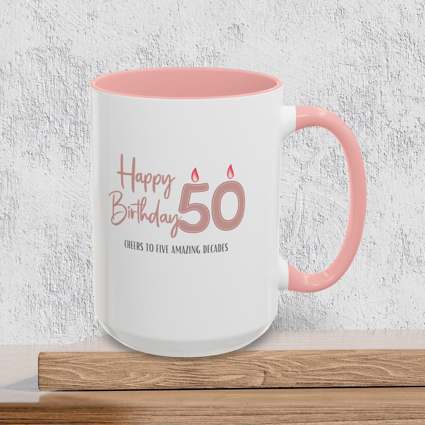 Happy 50th Birthday - Accent Ceramic Coffee Mug