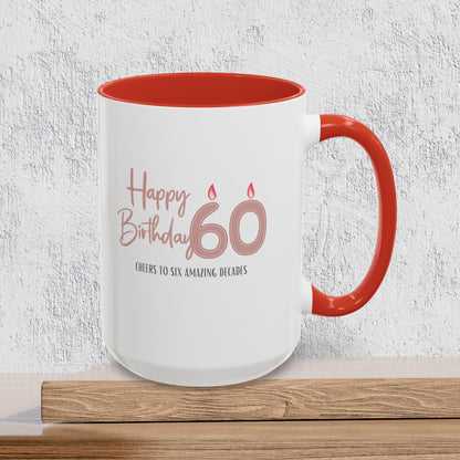 Happy 60th Birthday - Accent Ceramic Coffee Mug