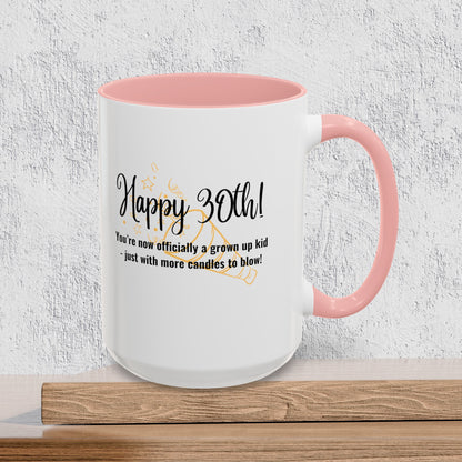 Happy 30th Birthday - Accent Ceramic Coffee Mug