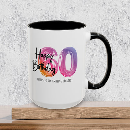 Happy 60th Birthday - Accent Ceramic Coffee Mug