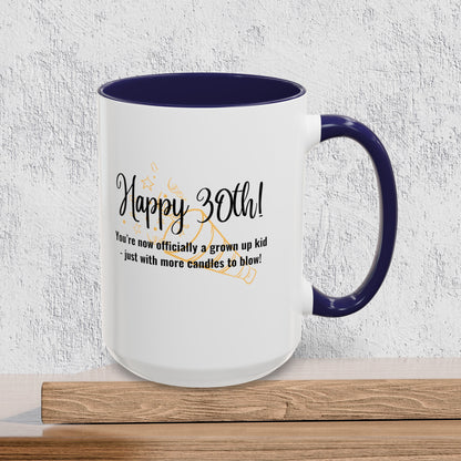 Happy 30th Birthday - Accent Ceramic Coffee Mug