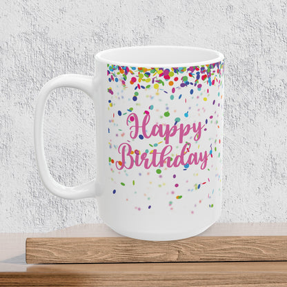 Happy Birthday Confetti Coffee Mug