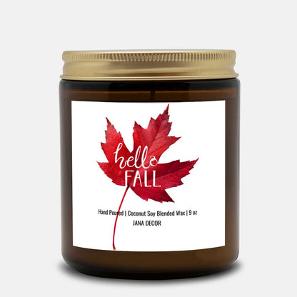 Hello Fall - Amber Jar Candle 9oz