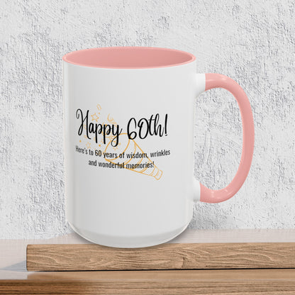 Happy 60th Birthday - Accent Ceramic Coffee Mug