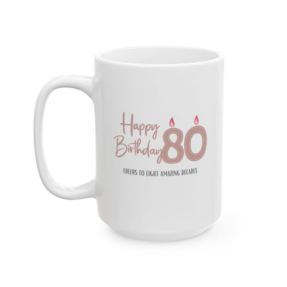 Happy 80th Birthday - Ceramic Coffee Mug