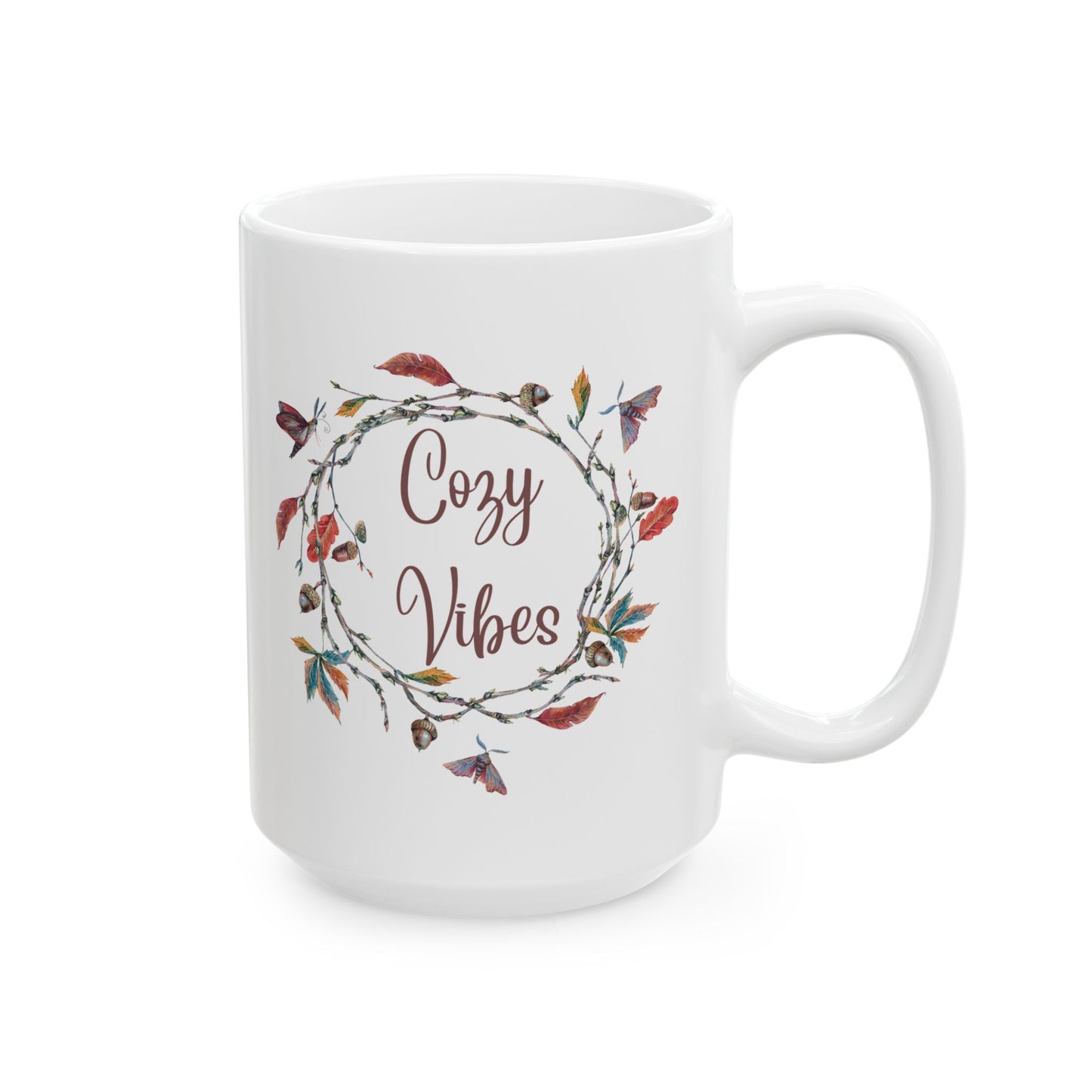 Cozy Vibes - Fall Ceramic Mug, (11oz, 15oz)