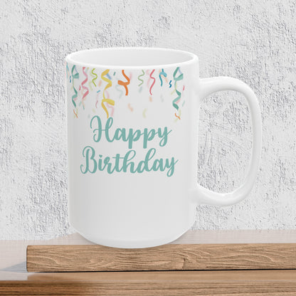 Happy Birthday Confetti Ceramic Coffee Mug