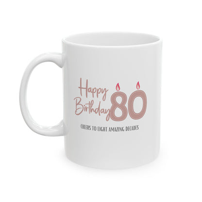 Happy 80th Birthday - Ceramic Coffee Mug