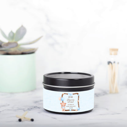 Personalized We Can Bearly Wait Baby Shower Candle Favors - Tin 4oz