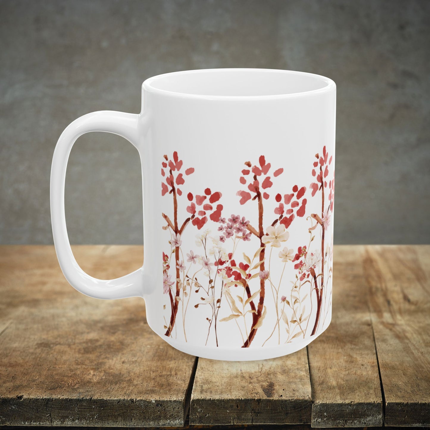 Fall Florals - Ceramic Mug, (11oz, 15oz)