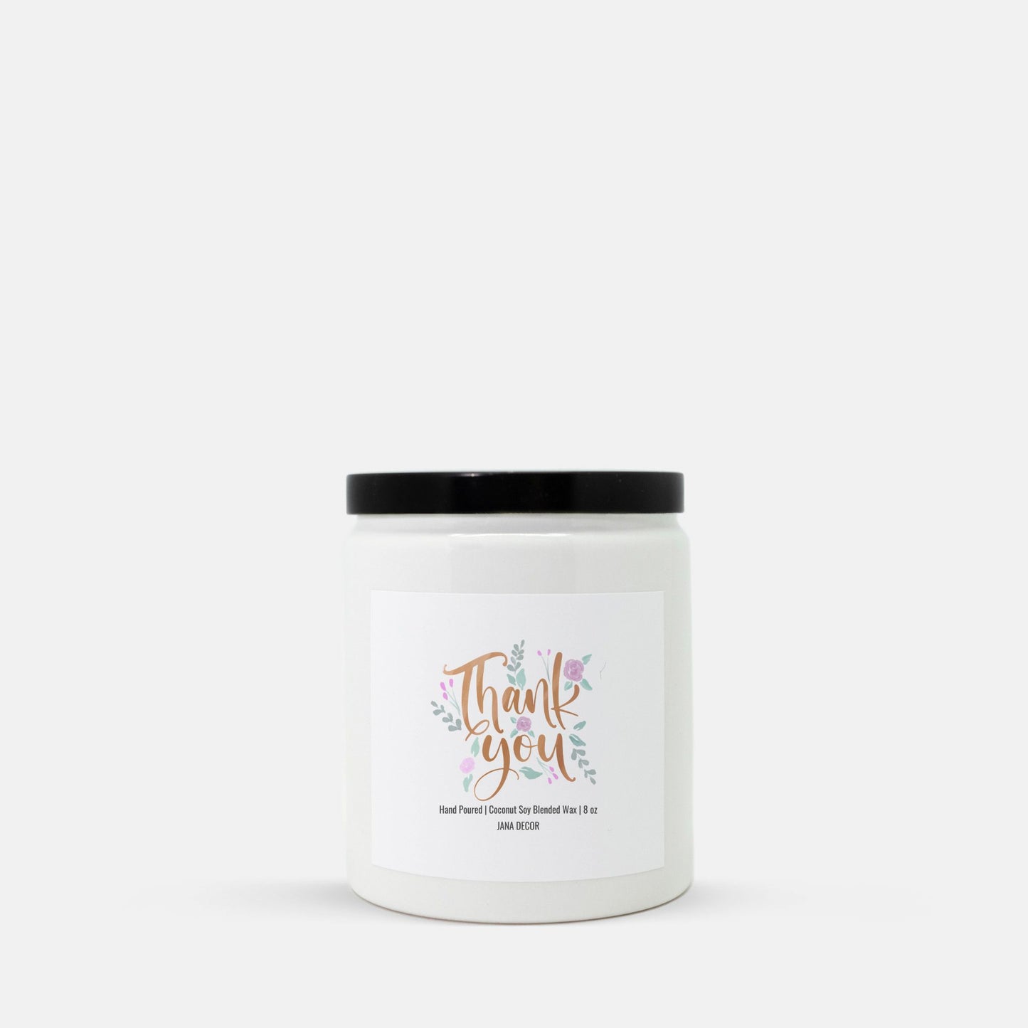 Thank you - Candle Ceramic 8oz (White)