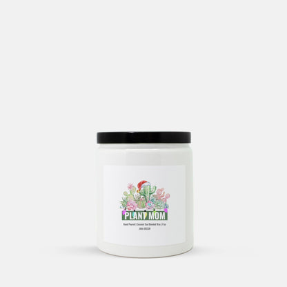 Plant Mom - White Ceramic Jar Christmas Candle 8oz