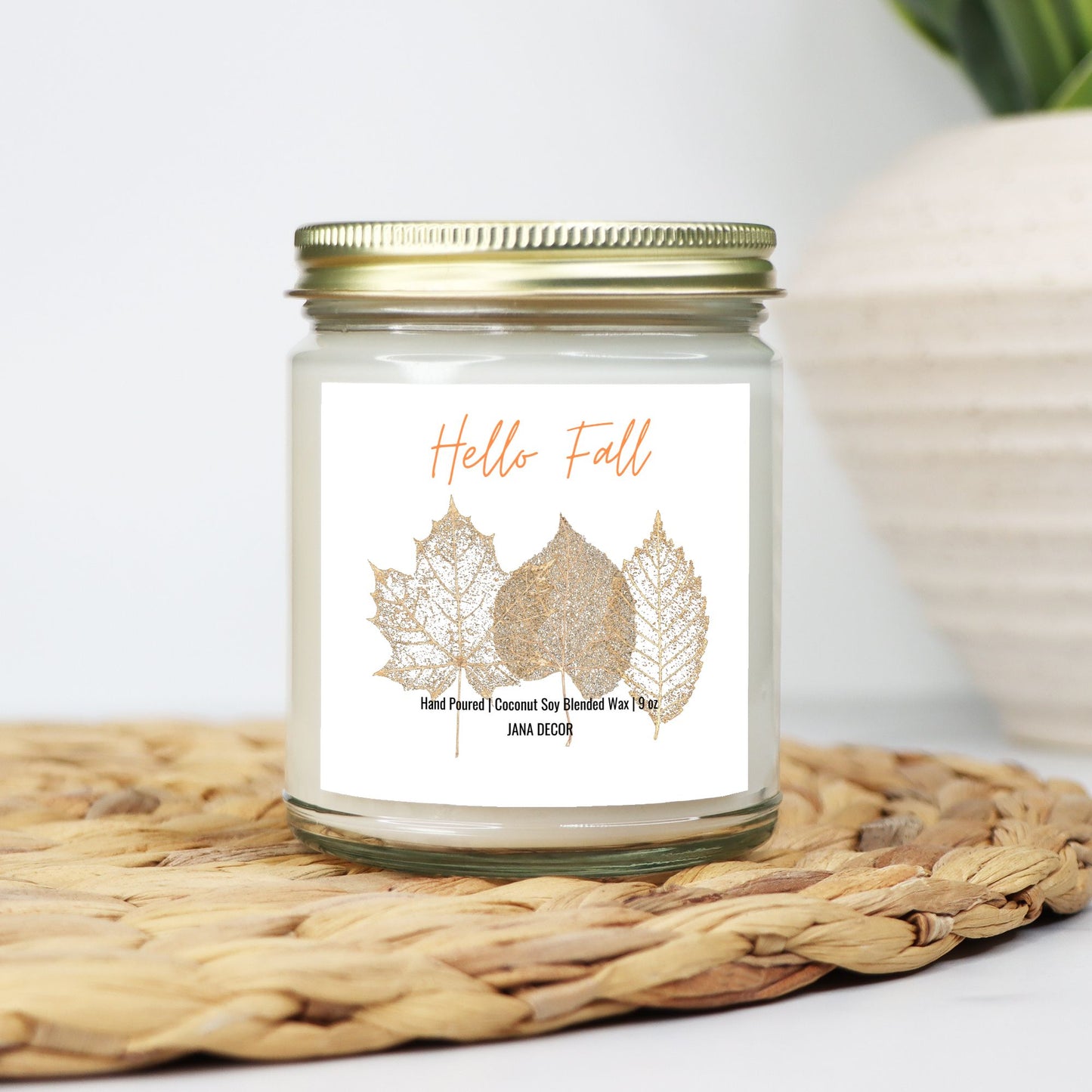 Hello Fall - Clear Jar Candle 9oz