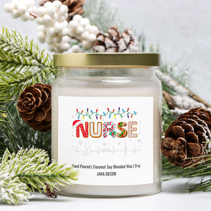 Nurse Christmas Candle - Apothecary Jar 9oz