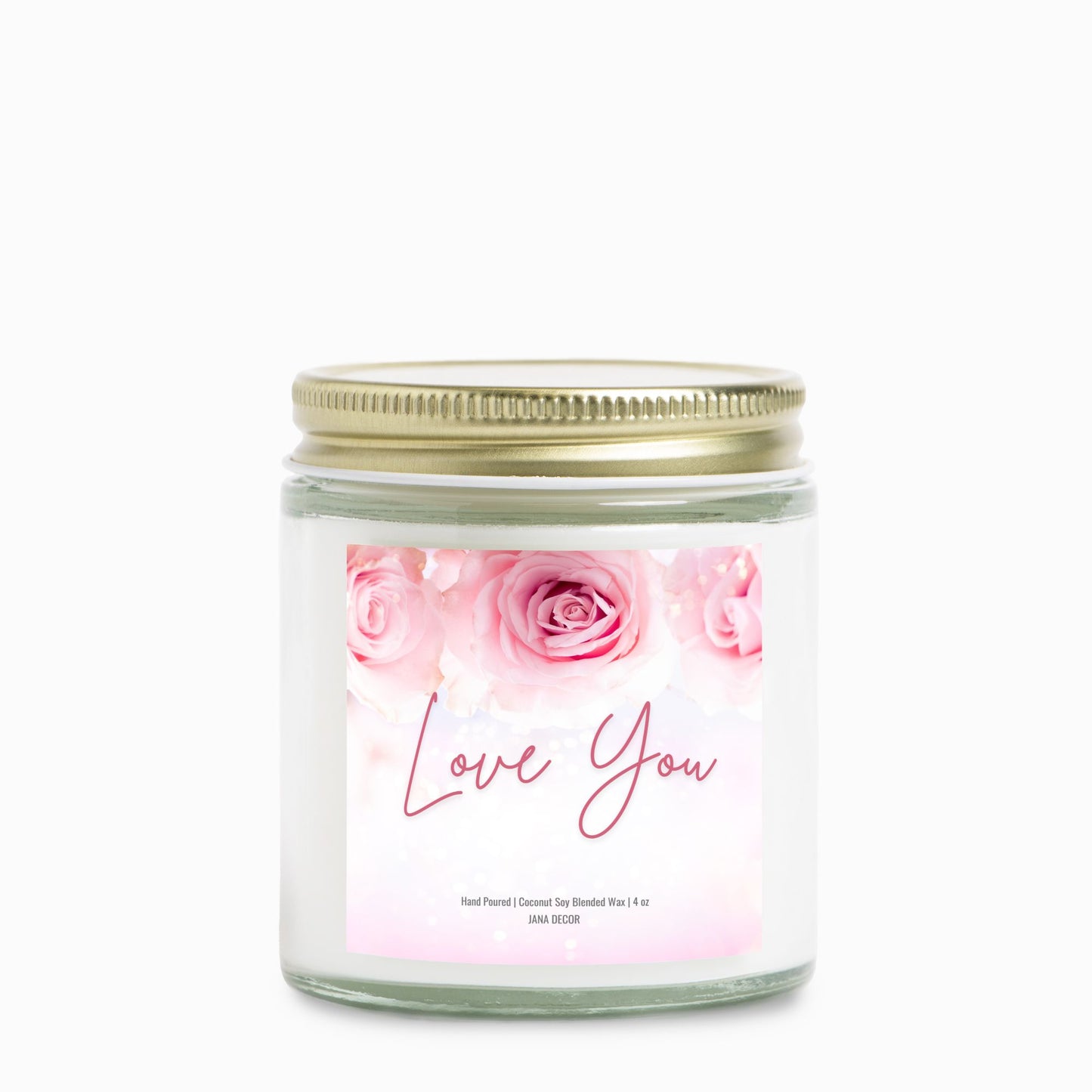 Love You Clear Jar 4oz Candle