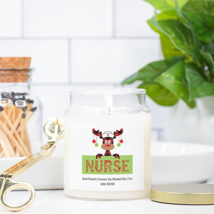 Nurse Christmas Candle - Apothecary Jar 9oz